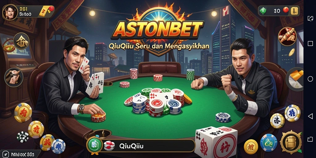 Tangkapan layar menunjukkan gameplay QiuQiu yang menarik di ASTONBET.