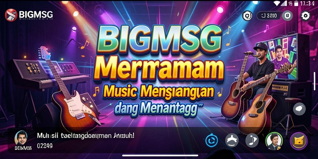 Screenshot gameplay BIGMSG menampilkan pengguna menikmati pengalaman musik.