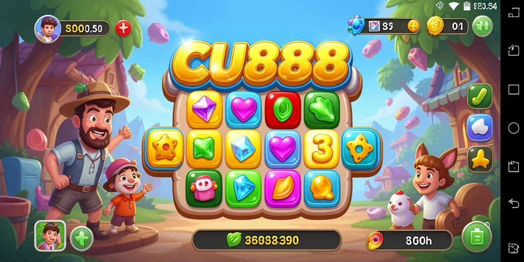 Screenshot gameplay CU888 yang penuh warna dan tantangan.
