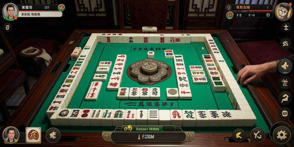 Tangkapan layar F200M menampilkan aksi seru permainan Mahjong.