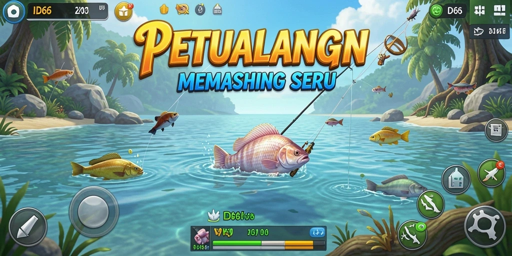 Tampilan menarik dari gameplay memancing di ID66.