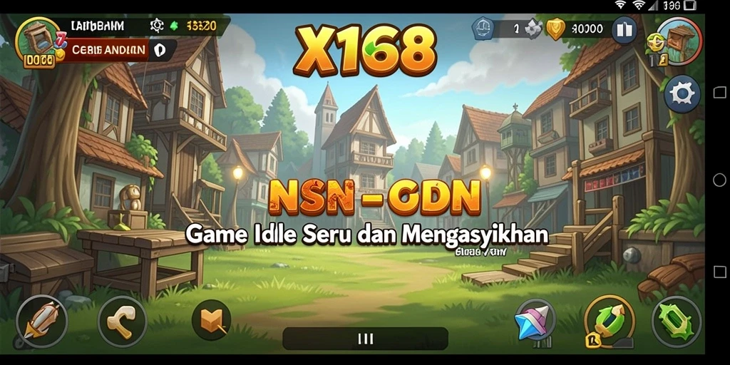 Screenshot utama X168 menampilkan aksi gameplay Idle yang seru.